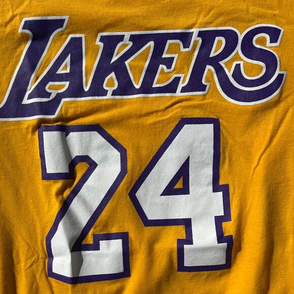Adidas Kobe Bryant LA Lakers NBA T Shirt Sz M Gold - Picture 2 of 7